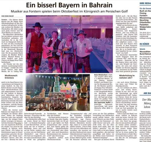 HAPPY HOUR Oktoberfest Bahrain 2021 Münchner Merkur / Erdinger Anzeiger v. 12.10.21